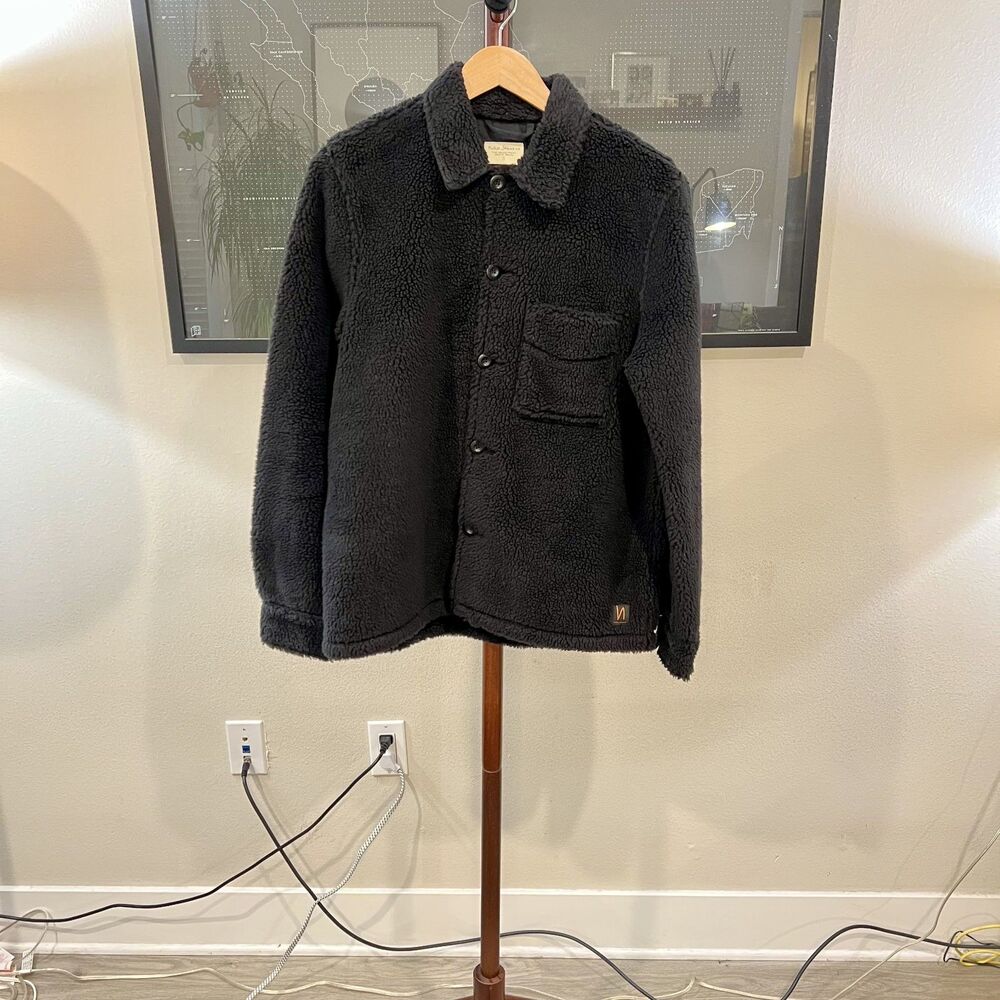 Nudie Jeans - Sten Recycled Fleece Teddy Jacket Small - Black